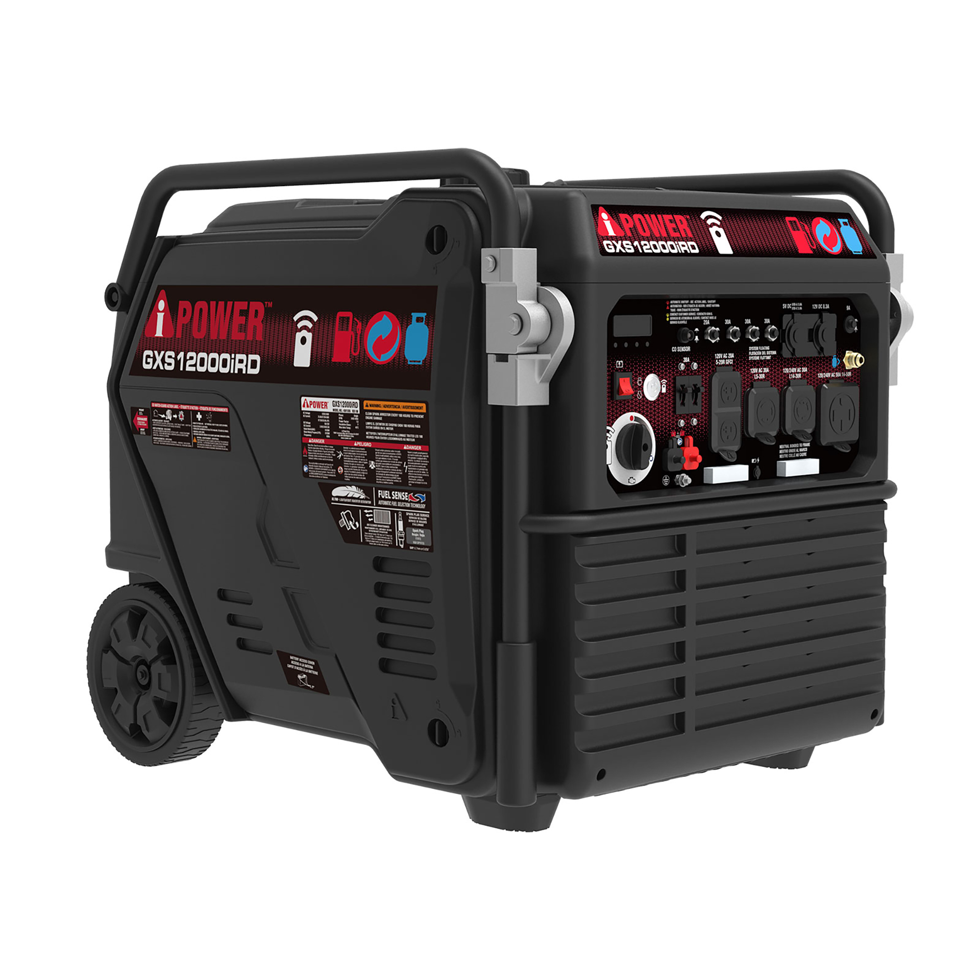 A-iPower 12,000 Watts Dual Fuel Portable Inverter Generator, Gas & Propane Powered, Remote Electric Start, Home Backup & Emergency Ready